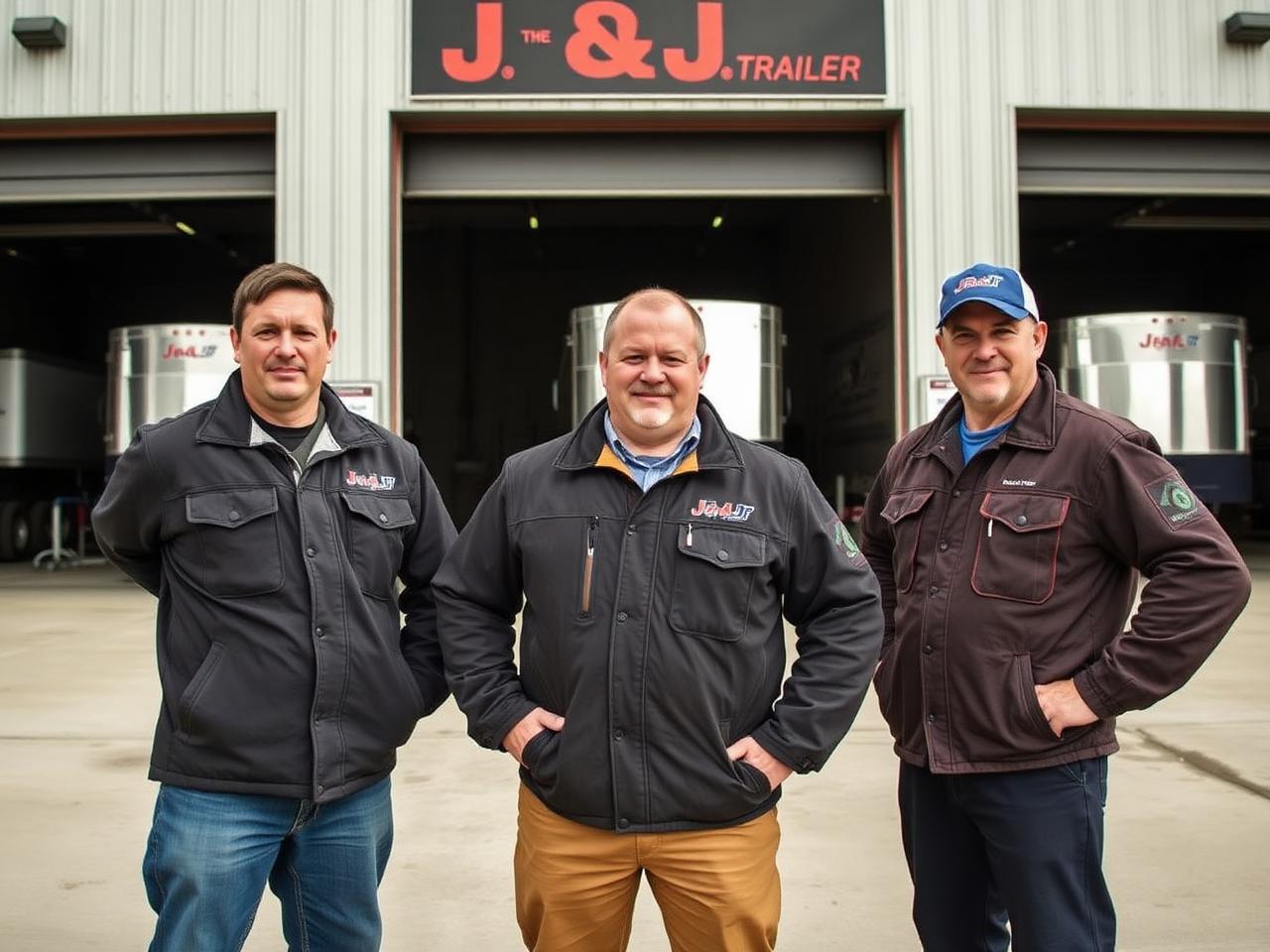 The J&J team in front of the Des Moines shop